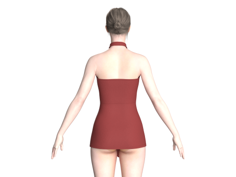 Girls Short Dress-Outfit 3D Модель
