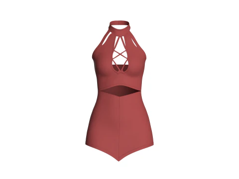 Girls Short Dress-Outfit 3D Model