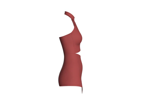 Girls Short Dress-Outfit 3D Model