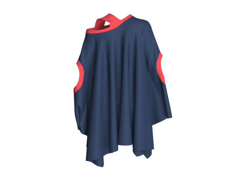 Ladies Blue And Red Cope Tops Modelo 3D