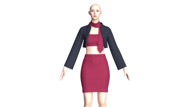 Ladies Corporate Dress-Outfit 3D Модель .c4d .max .obj .3ds .fbx .stl .blend