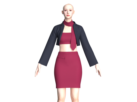 Ladies Corporate Dress-Outfit Model 3D