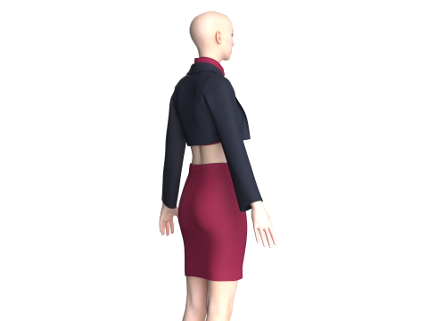 Ladies Corporate Dress-Outfit 3D Модель