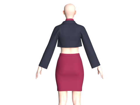 Ladies Corporate Dress-Outfit 3D Модель