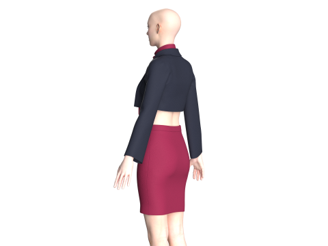 Ladies Corporate Dress-Outfit 3D Модель