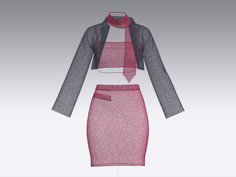 Ladies Corporate Dress-Outfit 3D Модель