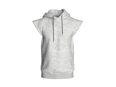 Men Sleeveless Ash Hoodie 3D Model