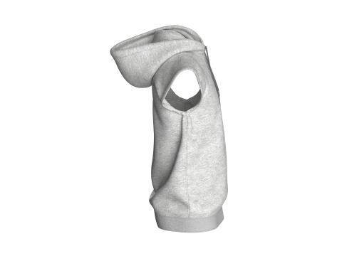 Men Sleeveless Ash Hoodie 3D Model