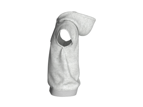 Men Sleeveless Ash Hoodie 3D Model
