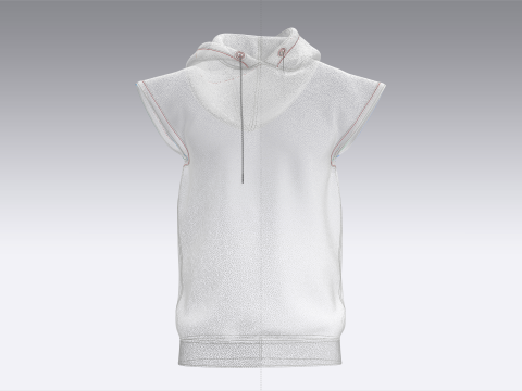 Men Sleeveless Ash Hoodie 3D Model