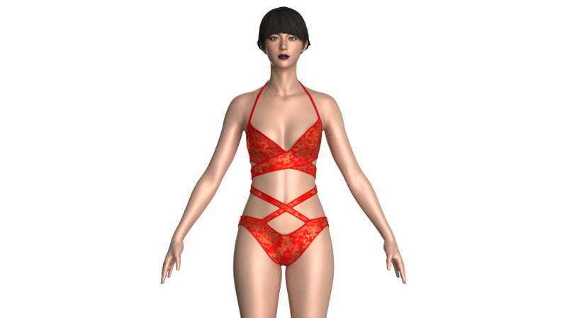 Girls Bikini With Printed Modelo 3D .c4d .max .obj .3ds .fbx .stl .blend 