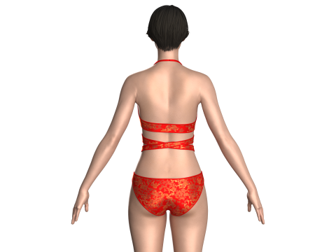 Girls Bikini With Printed Modelo 3D