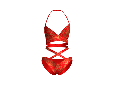 Girls Bikini With Printed Modelo 3D