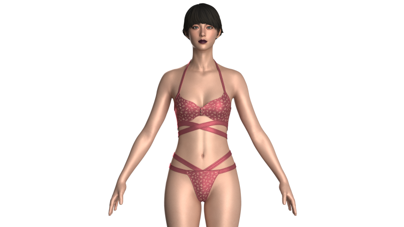 Girls Bikini With Printed V2 Modelo 3D .c4d .max .obj .3ds .fbx .stl .blend