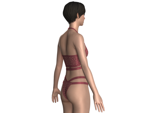Girls Bikini With Printed V2 Modelo 3D