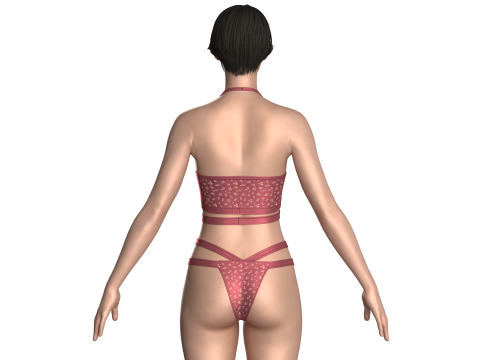 Girls Bikini With Printed V2 Modelo 3D