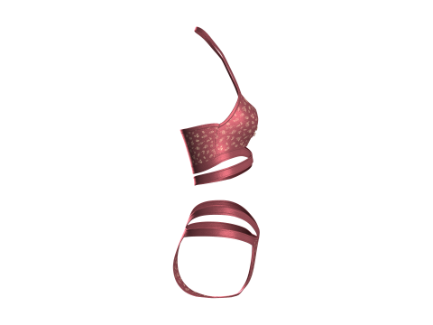Girls Bikini With Printed V2 Modelo 3D