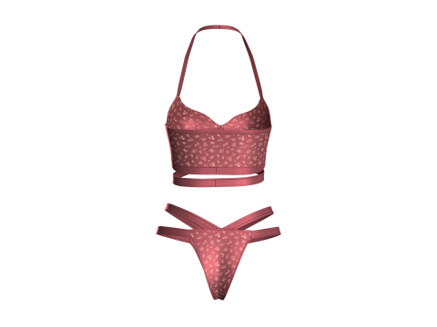 Girls Bikini With Printed V2 Modelo 3D