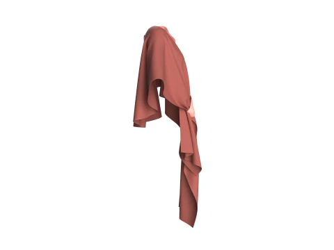 Girls Cape Dress V9 3D Model