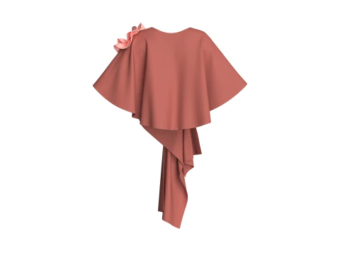 Girls Cape Dress V9 3D Model