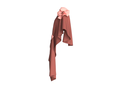 Girls Cape Dress V9 3D Model