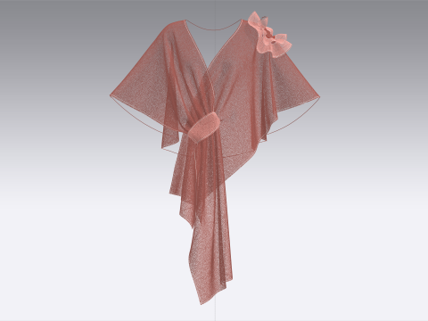 Gaun Cape Anak Perempuan V9 Model 3D