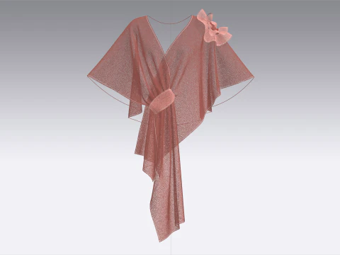 Girls Cape Dress V9 3D Model