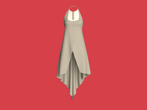 Girls Cope Dress V10 3D Model
