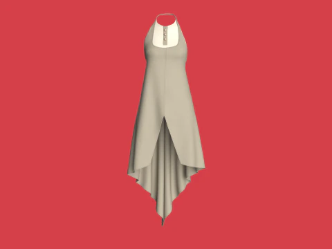 Girls Cape Dress V10 3D Model