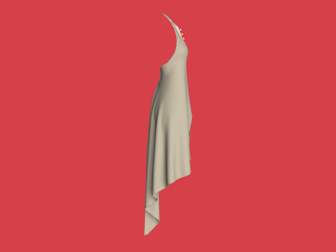 Girls Cope Dress V10 3D Model