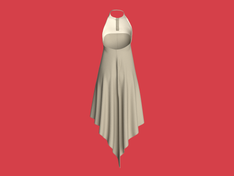 Girls Cope Dress V10 3D Model