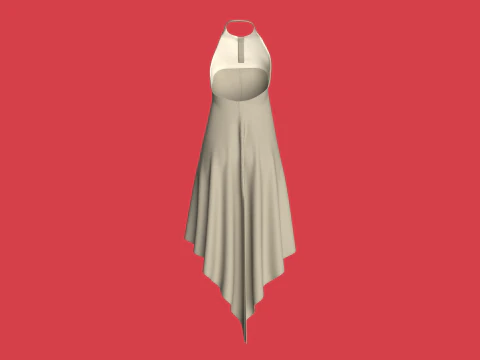 Girls Cape Dress V10 3D Model