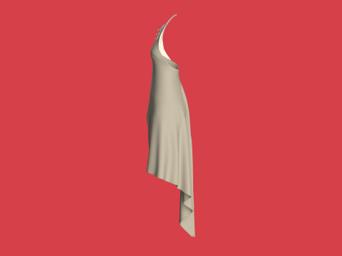 Girls Cope Dress V10 3D Model