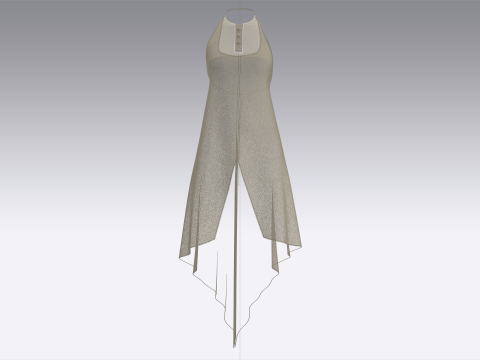 Girls Cope Dress V10 3D Model