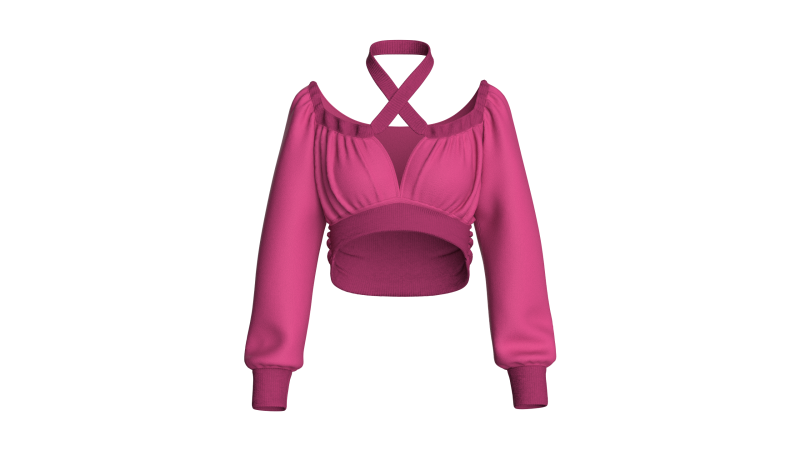 Girls Crop Sweat Tops 3D Модель .c4d .max .obj .3ds .fbx .stl .blend