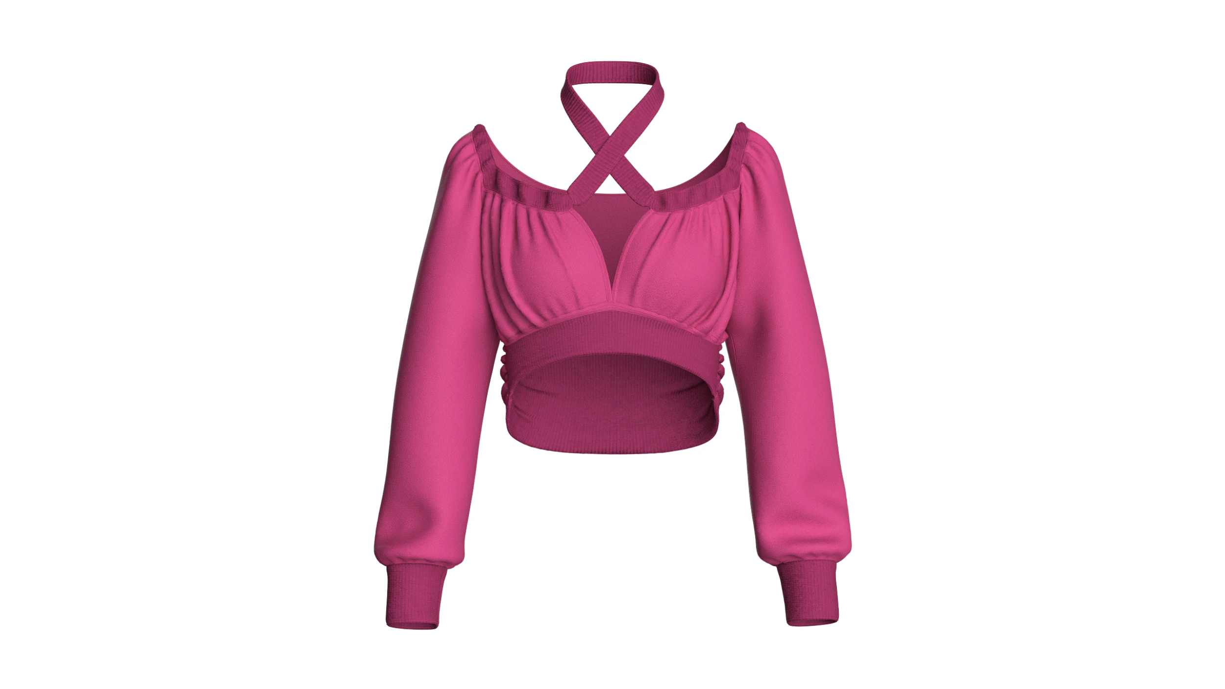 Girls Crop Sweat Tops 3D Model .c4d .max .obj .3ds .fbx .stl .blend