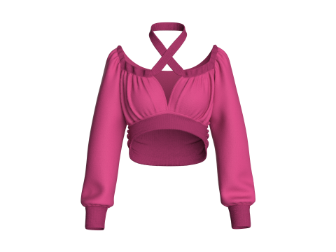 Girls Crop Sweat Tops 3D Model