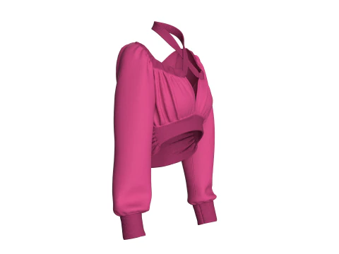 Girls Crop Sweat Tops 3D Model