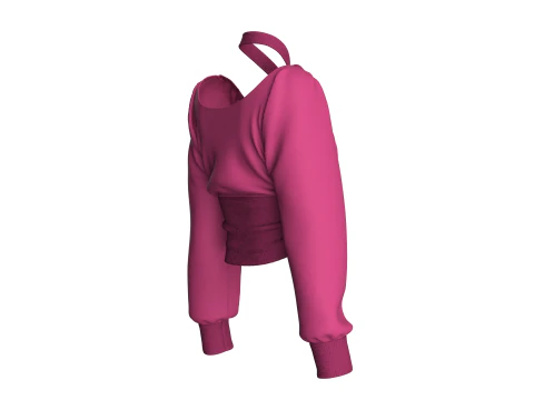 Girls Crop Sweat Tops 3D Model