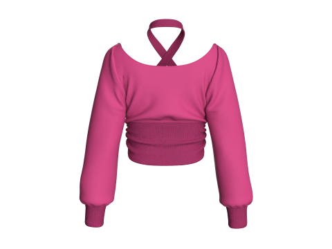 Girls Crop Sweat Tops 3D Модель