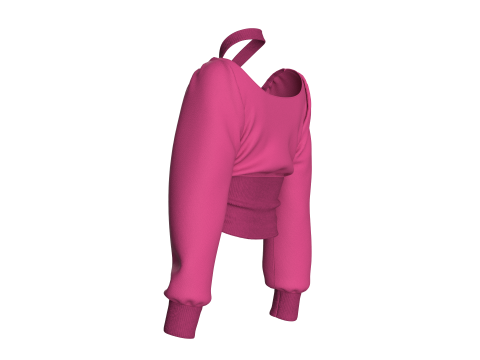 Girls Crop Sweat Tops 3D Модель