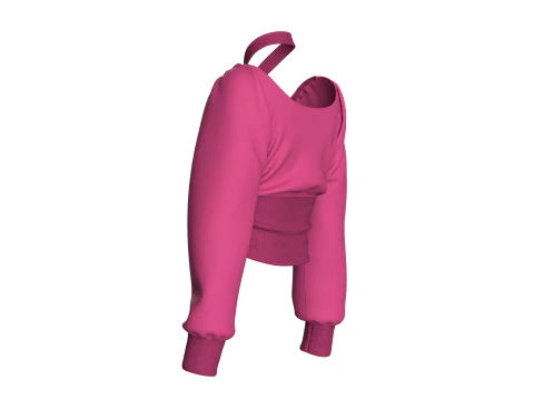 Girls Crop Sweat Tops 3D Model