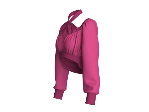 Girls Crop Sweat Tops 3D Модель