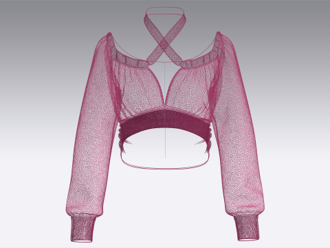 Girls Crop Sweat Tops 3D Модель