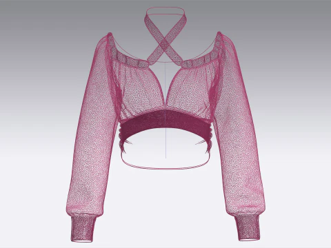 Girls Crop Sweat Tops 3D Model
