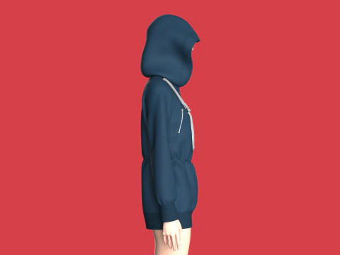 Girls Hooded Jacket 3D Model