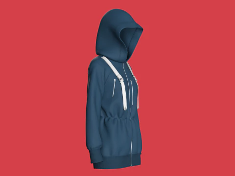 Girls Hooded Jacket 3D Model