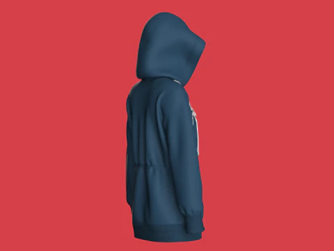Girls Hooded Jacket 3D Model