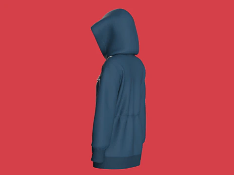 Girls Hooded Jacket 3D Model