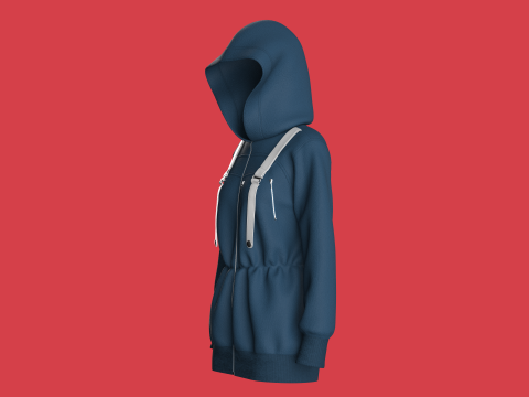 Girls Hooded Jacket Modelo 3D